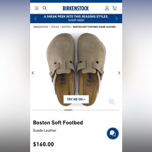 Birkenstocks Boston Suede Leather Taupe size 39
